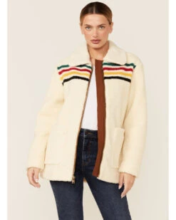 Pendleton Women's Ivory Glacier Sunset Zip-Front Fleece Jacket -Modern Fashion Sales 2000343326 103 P1