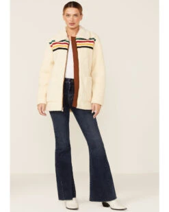 Pendleton Women's Ivory Glacier Sunset Zip-Front Fleece Jacket -Modern Fashion Sales 2000343326 103 P2