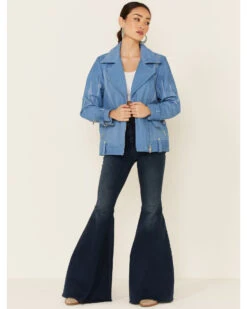 Understated Leather Women's Sunburst Leather Zip-Front Moto Jacket -Modern Fashion Sales 2000344479 440 P5