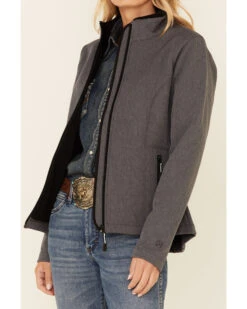 Roper Women's Heather Gray Fleece Zip-Front Softshell Jacket 7 Roper Women's Heather Gray Fleece Zip-Front Softshell Jacket -Modern Fashion Sales 2000346314 020 P3