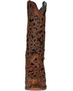 Corral Women's Black Inlay Western Boots - Snip Toe -Modern Fashion Sales 2000348444 908 P3