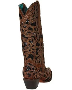 Corral Women's Black Inlay Western Boots - Snip Toe -Modern Fashion Sales 2000348444 908 P4