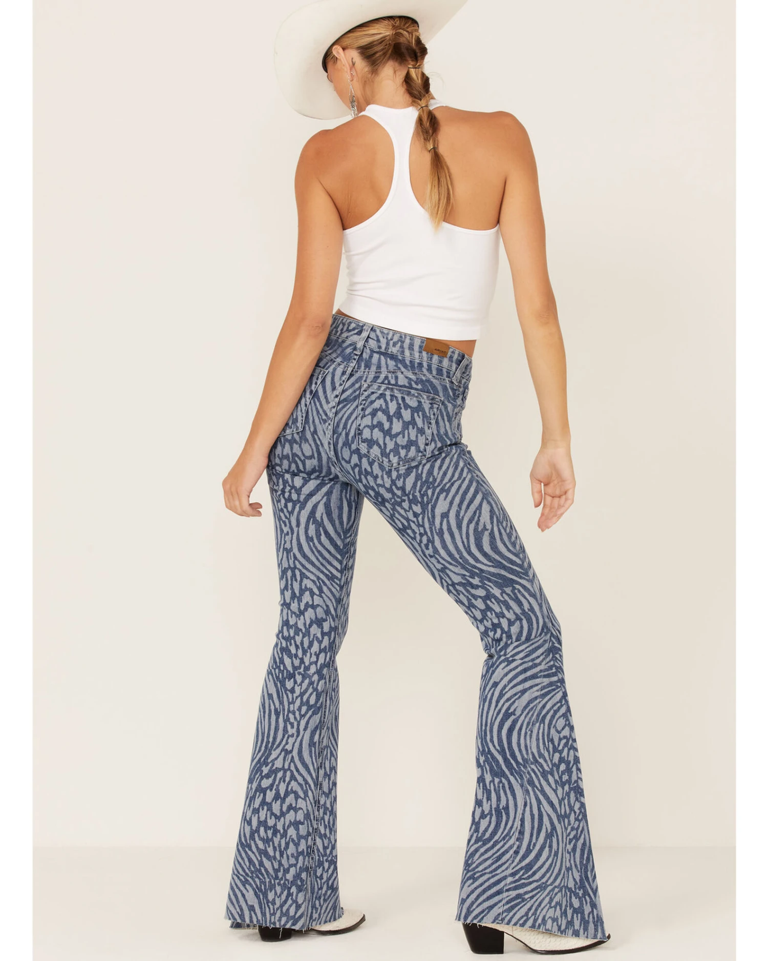 Ariat Women's Animal Print High Rise Flare Jeans 2 Ariat Women's Animal Print High Rise Flare Jeans - Image 2