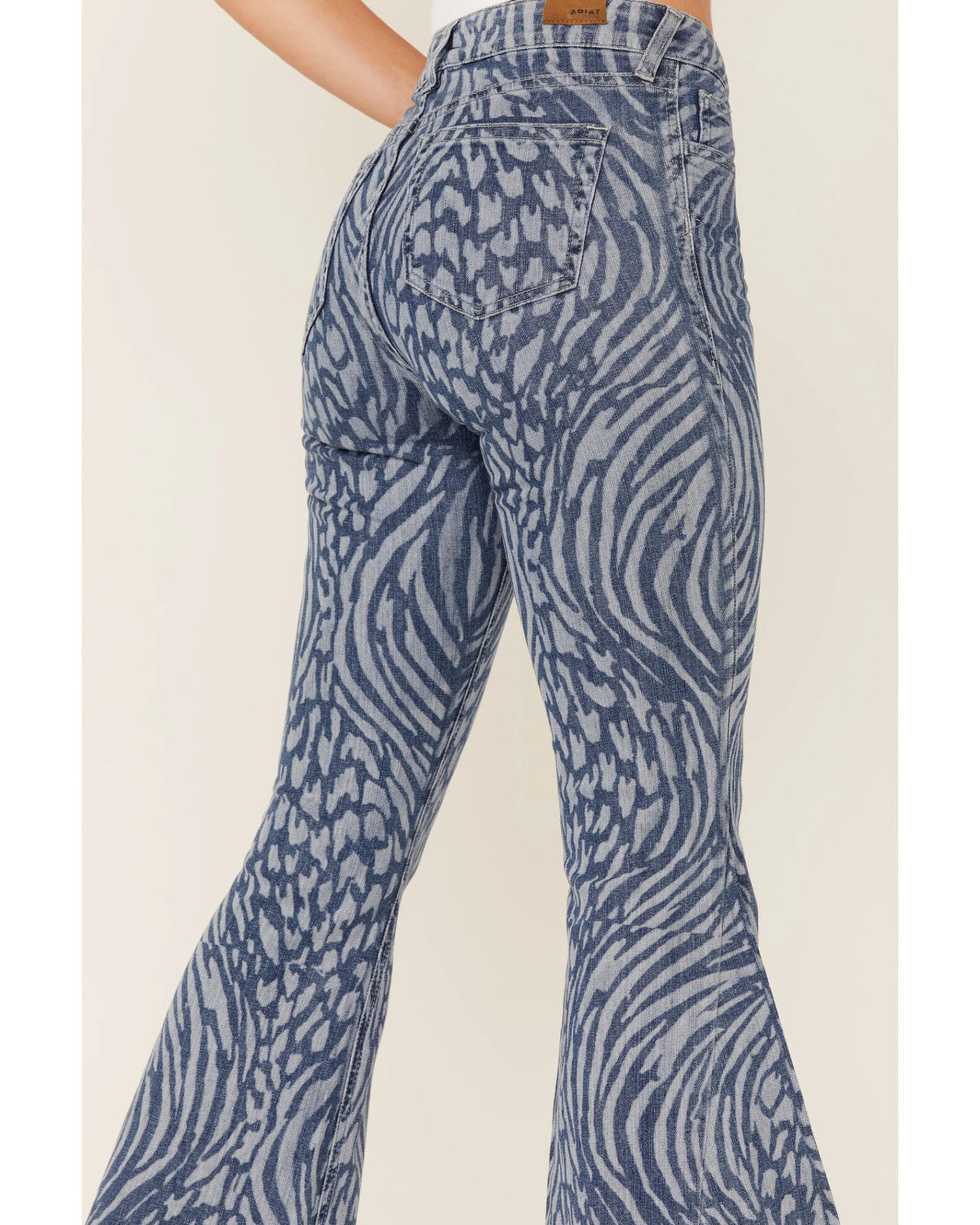 Ariat Women's Animal Print High Rise Flare Jeans 4 Ariat Women's Animal Print High Rise Flare Jeans - Image 4