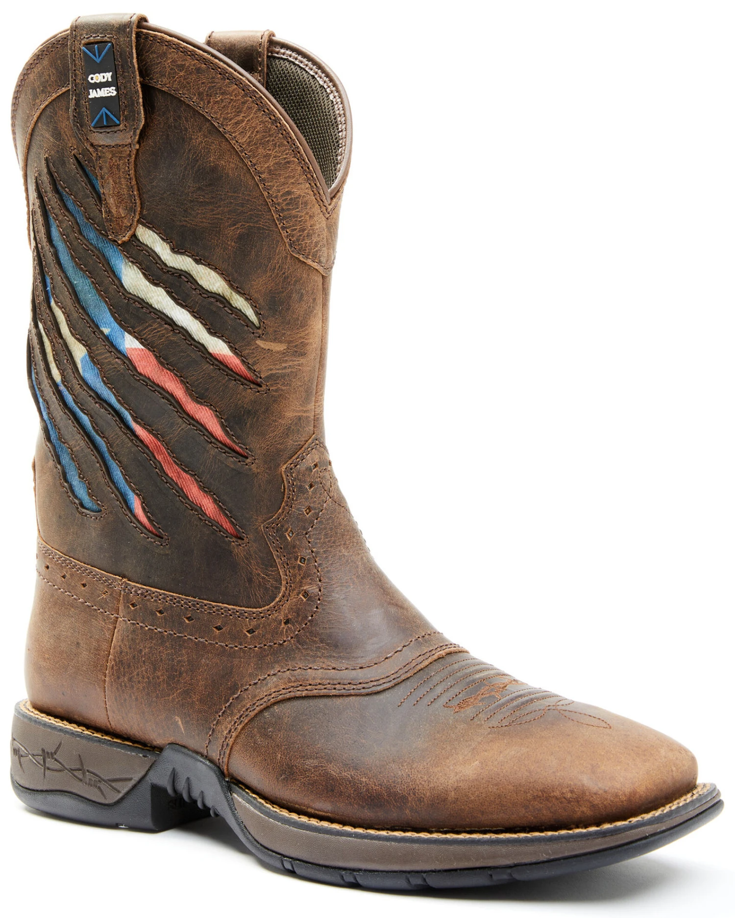 Brothers & Sons Men's Texas Flag Lite Western Performance Boots - Broad Square Toe 4 Brothers & Sons Men's Texas Flag Lite Western Performance Boots - Broad Square Toe - Image 4