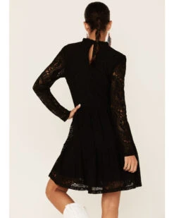 Molly Bracken Women's Black Lace Mock-Neck Lined Dress -Modern Fashion Sales 2000350180 001 P4