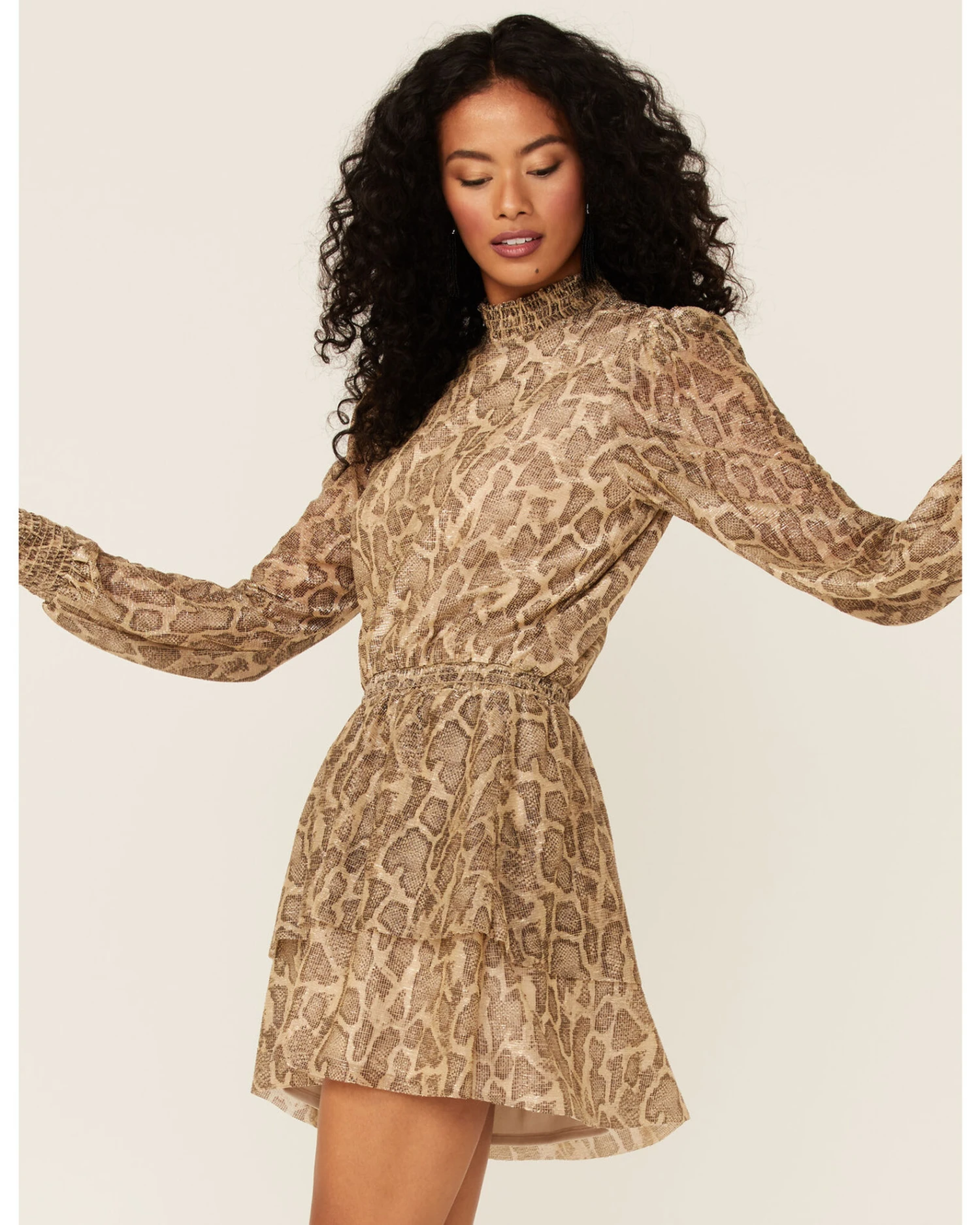 Show Me Your Mumu Women's Glitter Python Russo Ruffle Dress 2 Show Me Your Mumu Women's Glitter Python Russo Ruffle Dress - Image 2