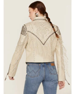 Double D Ranchwear Women's Iced Crystals Leather Jacket