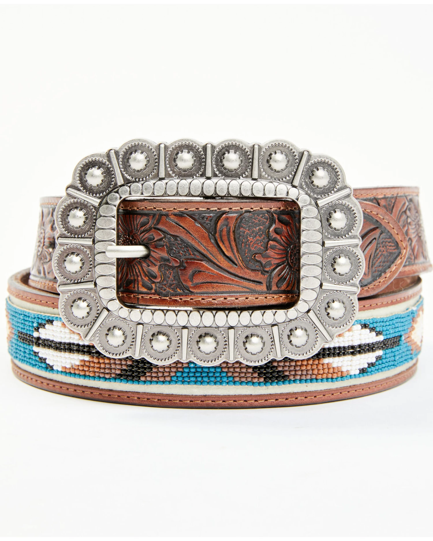Idyllwind Women's Genuine Leather Windriver Seed Bead Belt 2 Idyllwind Women's Genuine Leather Windriver Seed Bead Belt - Image 2