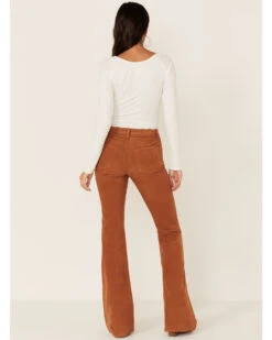 Idyllwind Women's Pecan High Rise Flare Stretch Corduroy Pants -Modern Fashion Sales 2000352050 202 P4