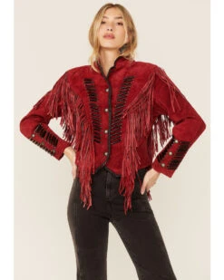 Cripple Creek Women's Beaded Suede Fringe Black Bones Military Jacket 7 Cripple Creek Women's Beaded Suede Fringe Black Bones Military Jacket -Modern Fashion Sales 2000352582 600 P1