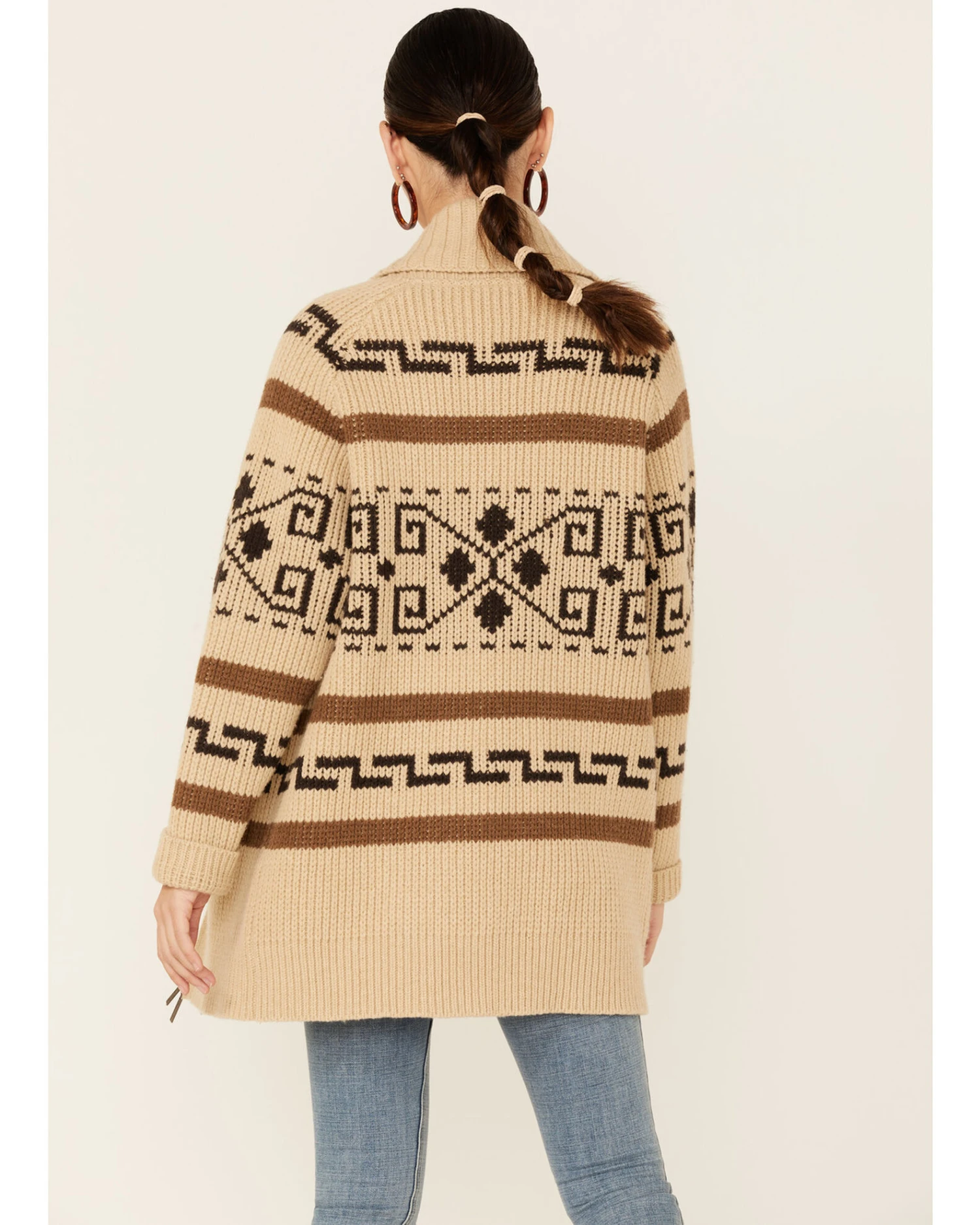 Pendleton Women's Tan Westerley Long Sleeve Cardigan 2 Pendleton Women's Tan Westerley Long Sleeve Cardigan - Image 2