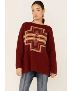 Pendleton Women's Colorful Print Drop-Shoulder Sweater