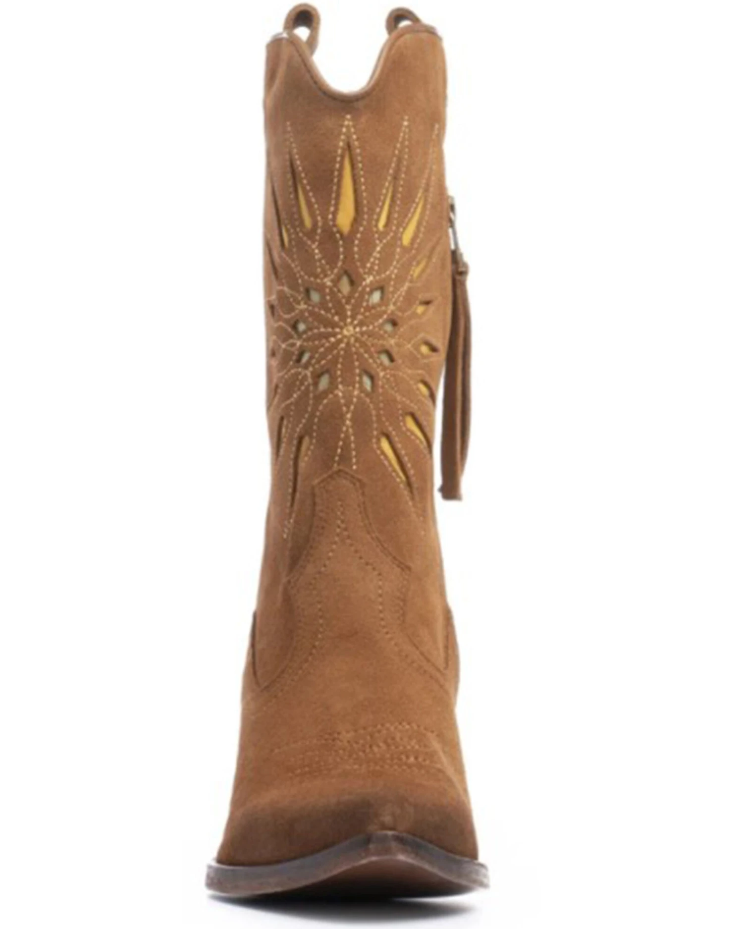 Golo Women's Contrasting Inlaid Sun Western Boots - Pointed Toe 1 Golo Women's Contrasting Inlaid Sun Western Boots - Pointed Toe