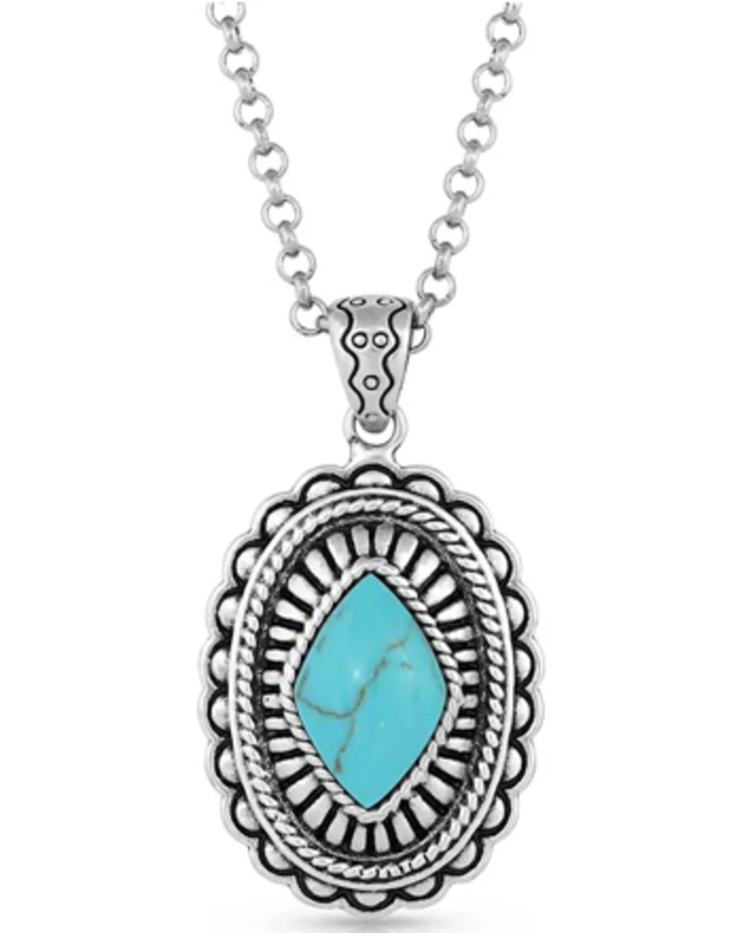 Montana Silversmiths Women's Turquoise Magic Stamped Pendant Necklace 2 Montana Silversmiths Women's Turquoise Magic Stamped Pendant Necklace - Image 2
