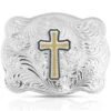 Montana Silversmiths Women's Simple Scalloped Silver Golden Faith Buckle