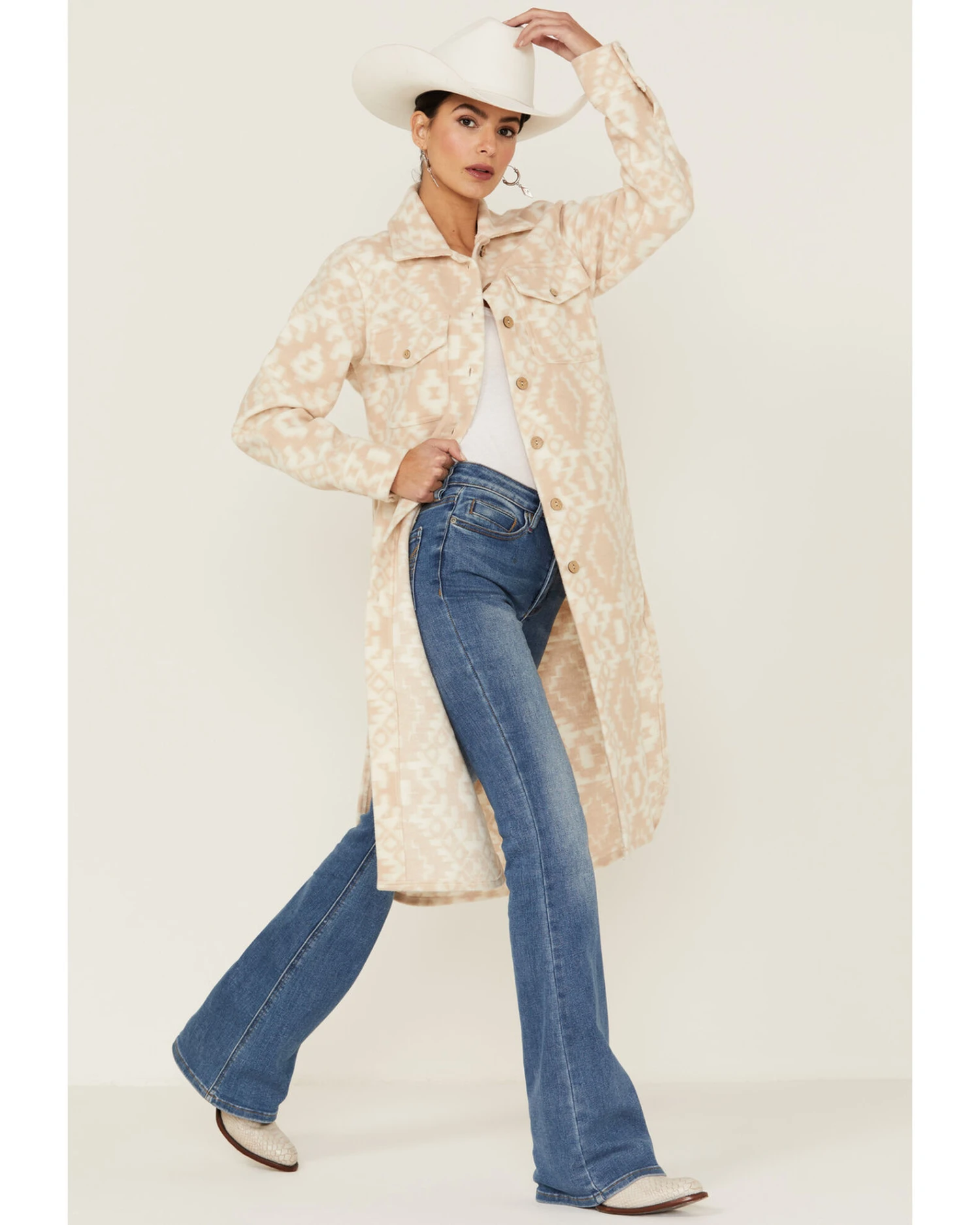 Shyanne Women's Southwestern Knit Duster Shacket 1 Shyanne Women's Southwestern Knit Duster Shacket