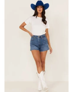 Wrangler Women's Medium Wash High Rise Festival Shorts 6 Wrangler Women's Medium Wash High Rise Festival Shorts -Modern Fashion Sales 2000358518 400 P1