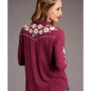 Stetson Women's Rayon Crepe Embroidered Long Sleeve Pearl Snap Western Shirt