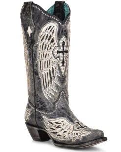 Corral Women's Cross & Wings Overlay Western Boots - Snip Toe -Modern Fashion Sales 2000360097 001 P1