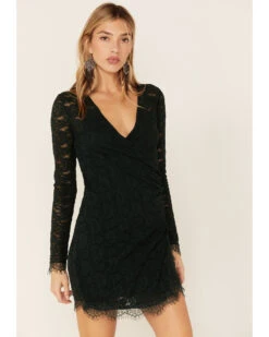 Free People Women's Deepest Spruce Pearl Lace Mini Dress -Modern Fashion Sales 2000360469 300 P1
