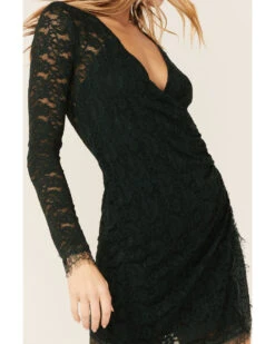 Free People Women's Deepest Spruce Pearl Lace Mini Dress -Modern Fashion Sales 2000360469 300 P2