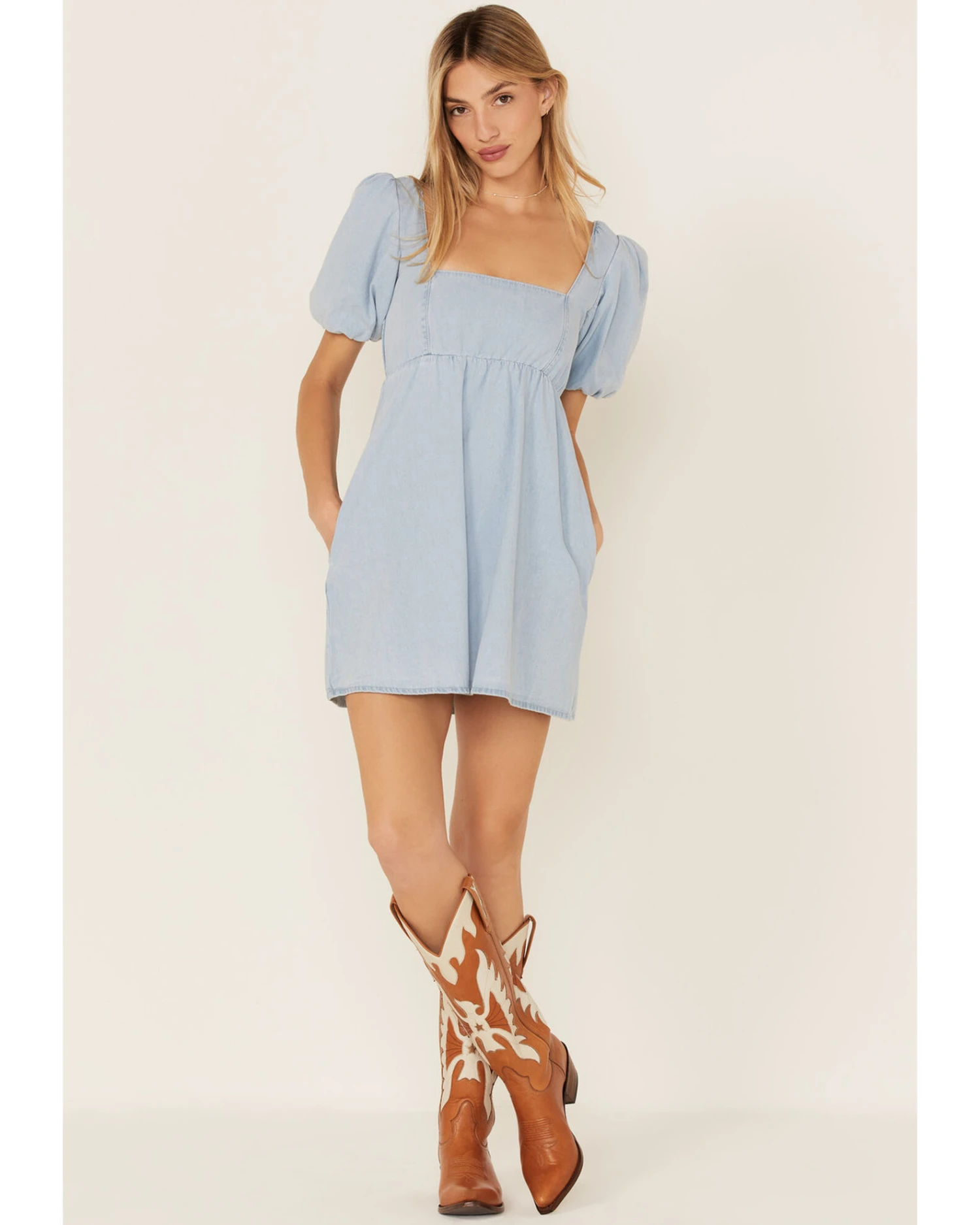 Show Me Your Mumu Women's Smitten Babydoll Denim Dress 1 Show Me Your Mumu Women's Smitten Babydoll Denim Dress