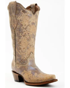 Circle G Women's Brown Floral Embroidery Western Boots - Snip Toe 9 Circle G Women's Brown Floral Embroidery Western Boots - Snip Toe -Modern Fashion Sales 2000363298 200 P1