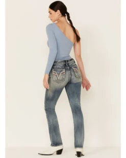 Vigoss Women's Mid Straight Vintage V-Pocket Denim Jeans 6 Vigoss Women's Mid Straight Vintage V-Pocket Denim Jeans -Modern Fashion Sales 2000364126 400 P4