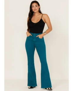 Idyllwind Women's Teal Mid Flare Jeans 7 Idyllwind Women's Teal Mid Flare Jeans -Modern Fashion Sales 2000364327 443 P1