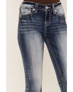 Miss Me Women's Dark Wash Mid Rise Puff Cross Tonal Denim Bootcut Jeans 7 Miss Me Women's Dark Wash Mid Rise Puff Cross Tonal Denim Bootcut Jeans -Modern Fashion Sales 2000364479 400 P4