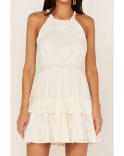 Shyanne Women's Swiss Dot Embroidered Halter Neck Dress -Modern Fashion Sales 2000364747 100 P3