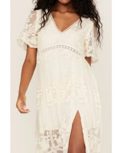 Shyanne Women's Floral Lace Split Leg Maxi Dress