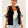 Maggie Sweet Women's Guajira Floral Fringe Vest