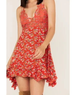 Free People Women's Adella Floral Print Sleeveless Slip Dress
