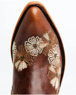 Liberty Black Women's Loren Tonal Floral Embroidered Western Fashion Booties - Medium Toe