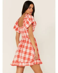 Show Me Your Mumu Women's Colvin Plaid Print Short Puff Sleeve Mini Dress 7 Show Me Your Mumu Women's Colvin Plaid Print Short Puff Sleeve Mini Dress -Modern Fashion Sales 2000368249 600 P4