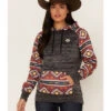 Hooey Women's Southwestern Contrast Print Summit Hoodie