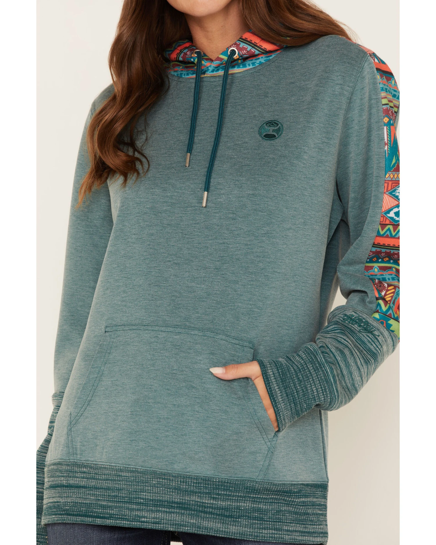 Hooey Women's Southwestern Contrast Print Canyon Hoodie 3 Hooey Women's Southwestern Contrast Print Canyon Hoodie - Image 3