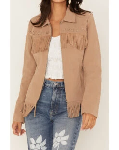 Fornia Women's Fringe Faux Leather Fringe Zip Jacket -Modern Fashion Sales 2000371795 250 P3