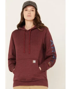 Ariat Women's Rebar Logo Sleeve Graphic Work Hooded Sweatshirt -Modern Fashion Sales 2000372132 603 P1