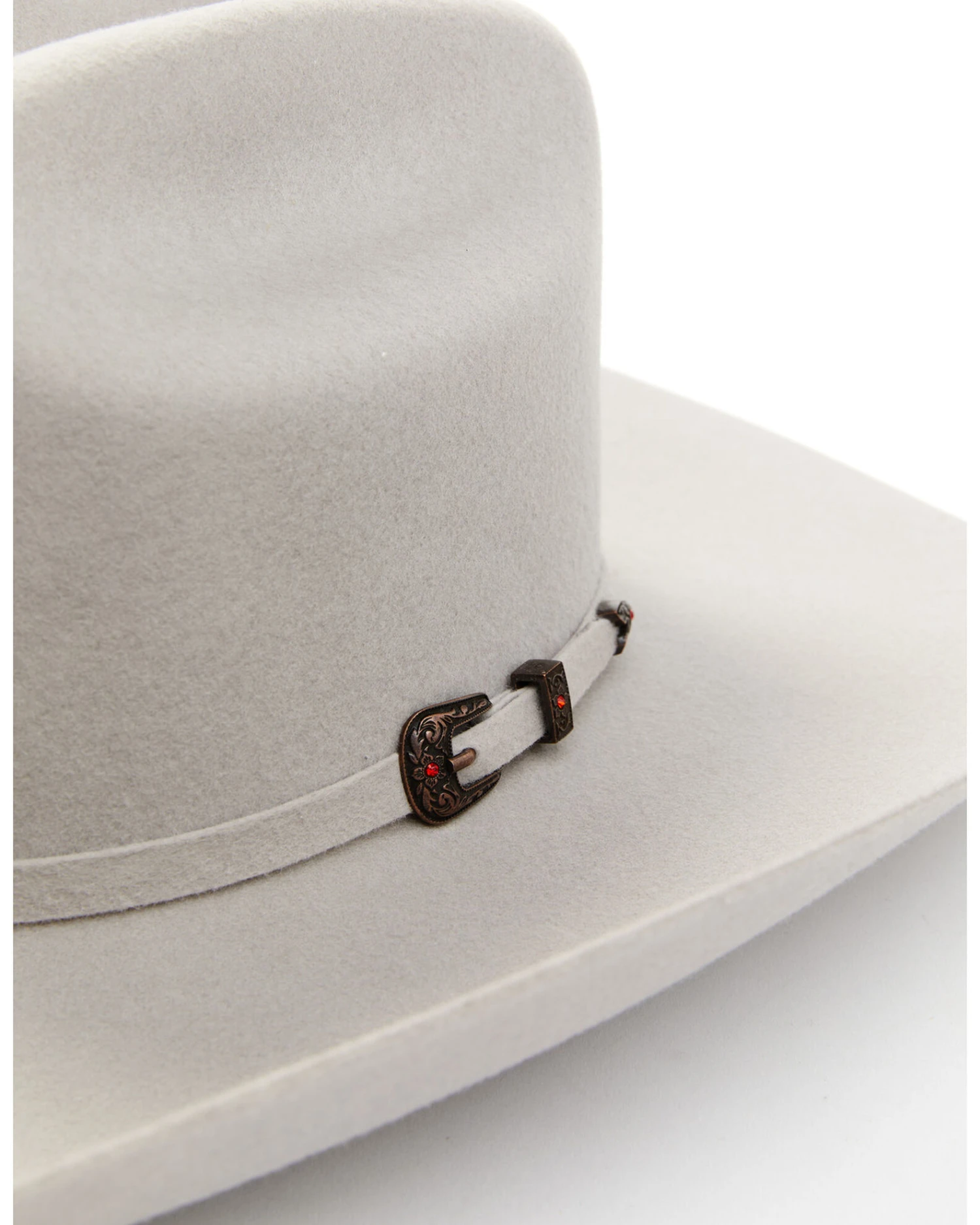 Cody James Men's 5X Self Band Cattleman Fur Blend Western Hat - Mist Gray 2 Cody James Men's 5X Self Band Cattleman Fur Blend Western Hat - Mist Gray - Image 2