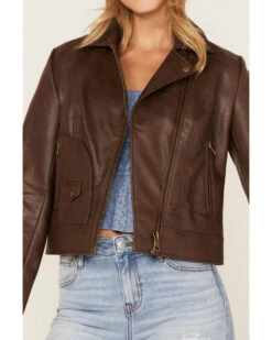 Cleo + Wolf Women's Faux Leather Moto Jacket -Modern Fashion Sales 2000373335 200 P3