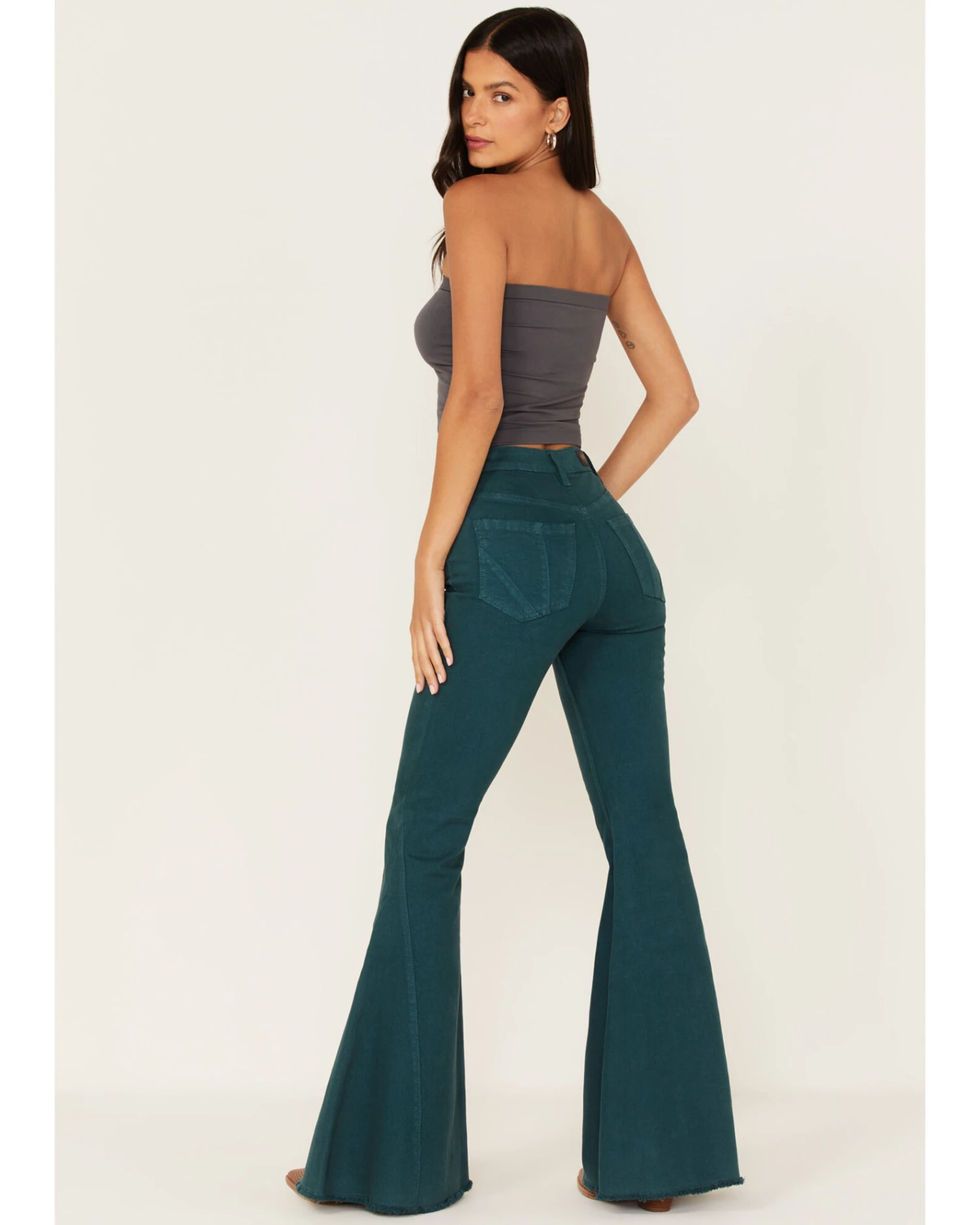 Shyanne Women's High Rise Super Flare Jeans 1 Shyanne Women's High Rise Super Flare Jeans