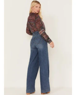 Shyanne Women's Medium Wash High Rise Belted Trouser Wide Jeans 6 Shyanne Women's Medium Wash High Rise Belted Trouser Wide Jeans -Modern Fashion Sales 2000373379 414 P3