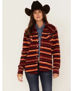 Cinch Women's Serape Stripe Fleece Western Snap Shacket -Modern Fashion Sales 2000373546 600 P1