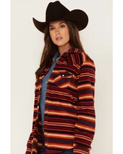 Cinch Women's Serape Stripe Fleece Western Snap Shacket