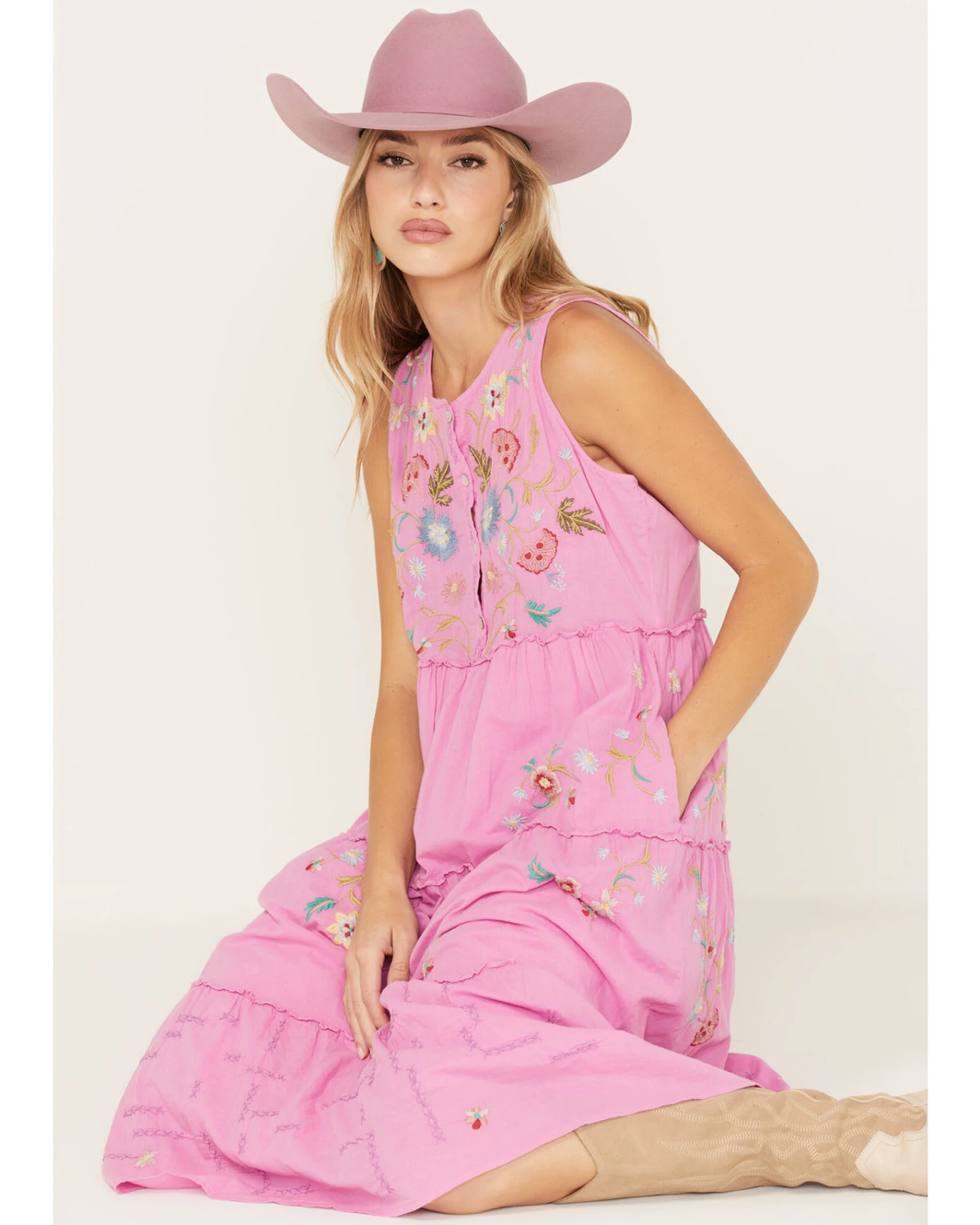 Johnny Was Women's Zanzibar Tiered Embroidered Dress 2 Johnny Was Women's Zanzibar Tiered Embroidered Dress - Image 2