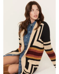Pendleton Women's Harding Striped Vibrant Pattern Knit Cardigan Sweater 6 Pendleton Women's Harding Striped Vibrant Pattern Knit Cardigan Sweater -Modern Fashion Sales 2000374174 022 P1
