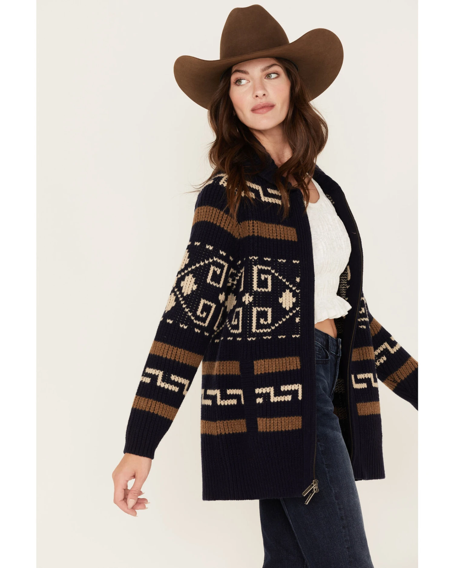 Pendleton Women's Westerley Mixed Print Long Cardigan Sweater 3 Pendleton Women's Westerley Mixed Print Long Cardigan Sweater - Image 3